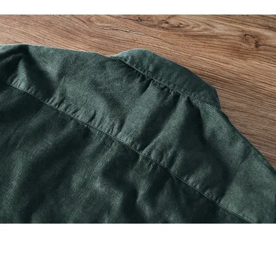 Men Pocket Casual Corduroy Long-sleeved Shirt