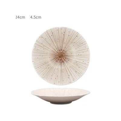 Japanese Style Household Retro Round Dish Dish