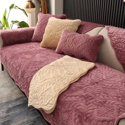Home Fashion Simple Short Plush Sofa Cover