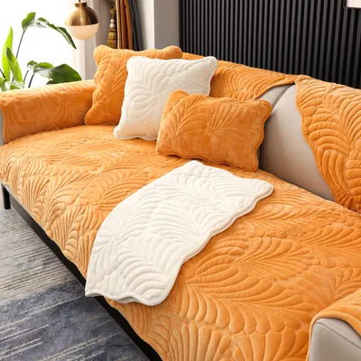 Home Fashion Simple Short Plush Sofa Cover