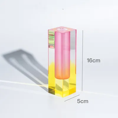 Creative Minimalist Ins Acrylic Square Column Vase Craft Gift