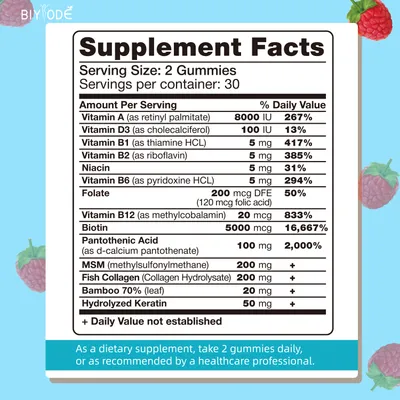 OEM ODM Ready Stock Fast Shipping Biotin Gummies Boost Immunity