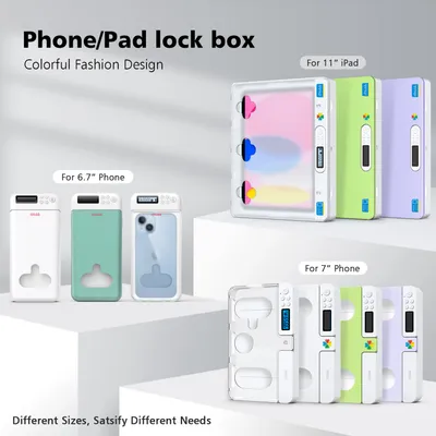 Portable Phone Lock Box With Timer For IPhone And Android Phones, Self-Control Timed Phone Jail Locker To Help Kids,Students, Adults Focus Back, Unplug From Phones Boost Your Mental Wellness