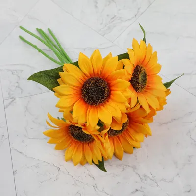 5 Head Hand-tied Sunflower Fake Flower Crafts Shooting Props Ornaments