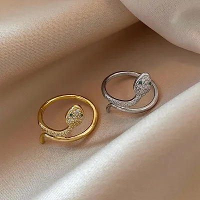 Micro Set Zircon Wrapped Snake Ring