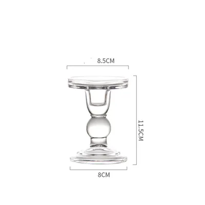 Glass Candle Holder Transparent Glass Set Candle Holder High Foot Crafts Wax Holder