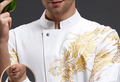High-grade Chef Work Clothes Men's Dragon Robe Fashion