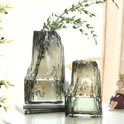Special-shaped Rockery Glass Vase Simple Living Room Decoration Crafts Ornaments