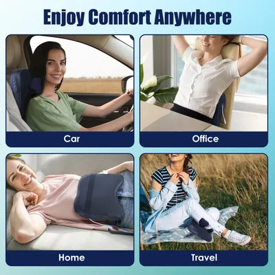 1 Set Cordless Neck Shoulder Massager With Soothing Heating 3 Intensity Levels 2 Heating Levels Electric 4D Shiatsu Deep Kneading Pillow For Back Traps Gifts For Family  Home Car