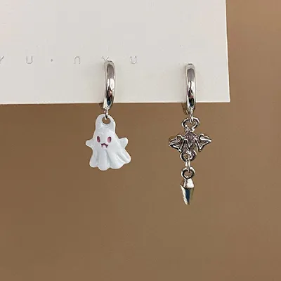 Black And White Ghost Earrings