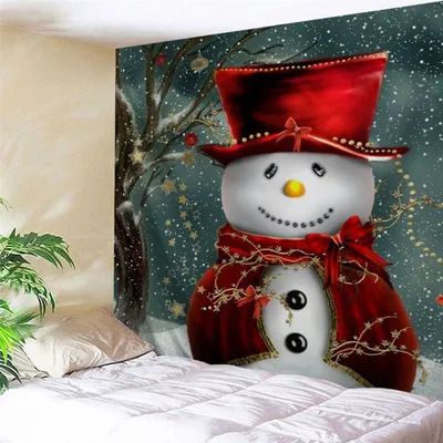 European and American polyester Christmas wall blanket