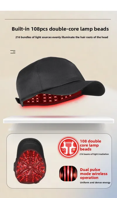 LED Red Light Hair Therapy Cap, Hot Compress Hair Care Device, Infrared Hair Care Cap