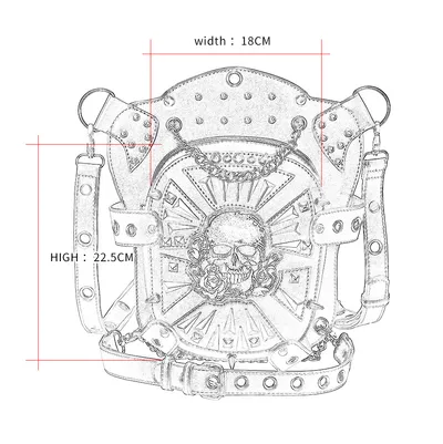 Punk Multifunctional One Shoulder Crossbody Skull
