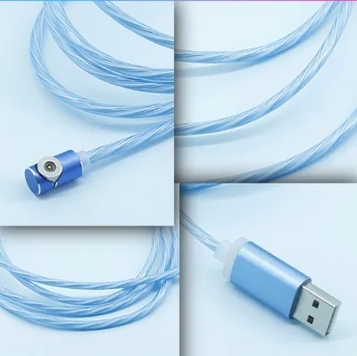 1m Elbow Streamer Data Cable Magnetic USB/Type C/Micro Cable Fast Chargeing Cable