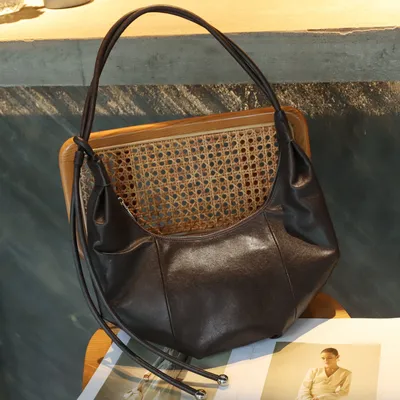 Top-grain Cowhide Leather Croissant Bag, New Autumn And Winter Retro Fashion Shoulder And Crossbody Genuine Leather Bag, High-look Dumpling Bag