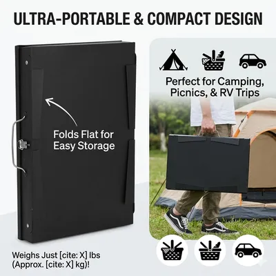 Portable Folding Charcoal BBQ Barbecue Camping Grill Travel Picnic Outdoor UK