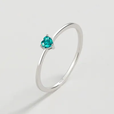 Women's Fashion Sterling Silver Heart-shaped Ring