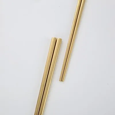 Stainless Steel Tableware Square Chopsticks Metal Plated Custom Gift Square