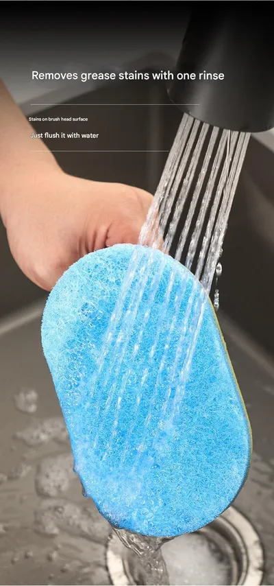 Kitchen Handle-style Pot Brush, Multi-functional Bathroom Tile Cleaning Brush, Double-layer Thickened Bathtub Brush, Sponge For Removing Stains.