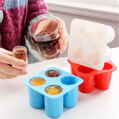 Silicone Ice Maker Mould Bar Party Drink Ice Tray Cool Shape Ice Cube Freeze Mold 4-Cup Ice Mold Cup