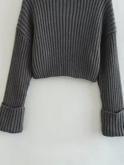 European And American Style Women's Ribbed Turtleneck Sweater Women