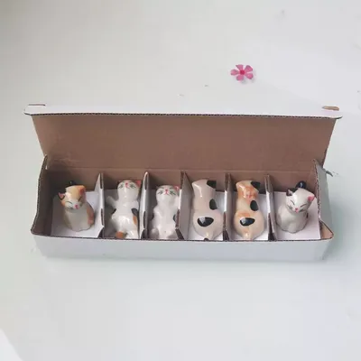 Ceramic Cat Chopstick Holder Chopstick Holder Desktop Pen Holder Craft Decoration