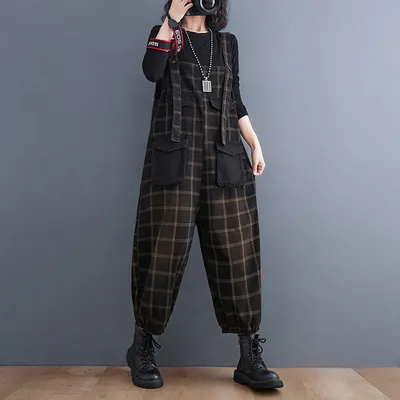 Korean Version Of The New Large Size Printing Check Denim Strap