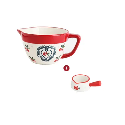 Sharp-mouthed Ceramic Handle Home Baking Sauce And Egg Bowl