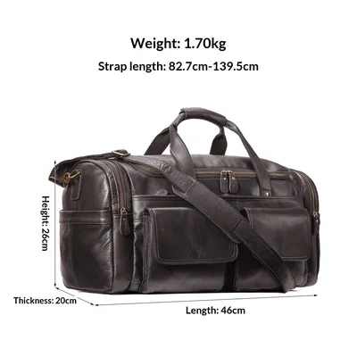 New Men's Genuine Leather Travel Bag, First-Layer Cowhide, Large Capacity Men's Handbag, Casual Travel And Business Trip Luggage Bag