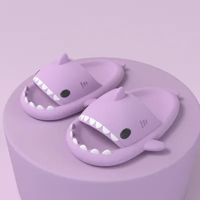 Cartoon Shark Slippers Funny Cutes Soft Slipper Indoor Outdoor  Shoes For Women Men Couples