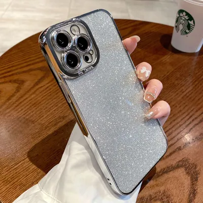 Glitter Plating Straight Edge Phone Case