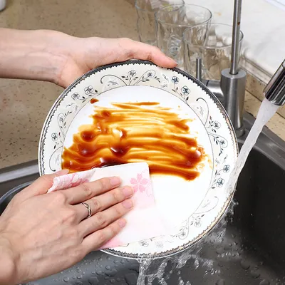 Non-fading Washable Kitchen Paper Wipe Household Disposable Dish Cloth Non-stick Oil Dish Wiping Lazy Rag