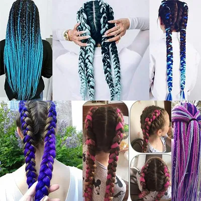 Colorful Synthetic hair Braids Ombre Braiding Hair Extensions 24Inch 100g
