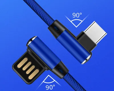 Elbow cloth braided data cable