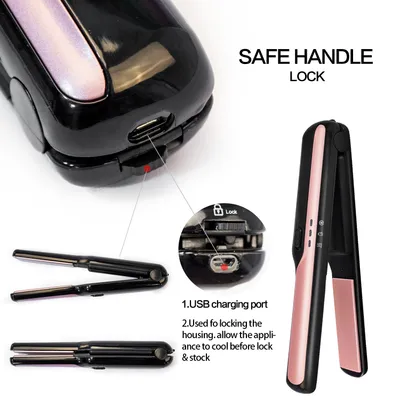 USB wireless charging hair straightener