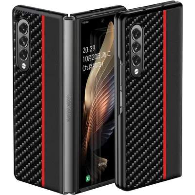 5G Folding Screen Mobile Phone F9160 Anti-Drop Carbon Fiber Pattern Mobile Phone Case