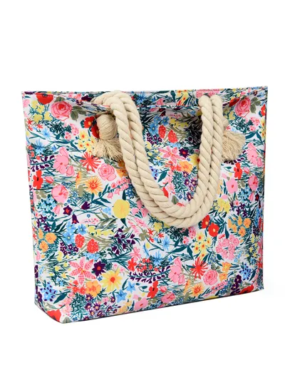 Only Self Pickup---Art Flower Pattern Beach Bags For Women, Beach Bag Tote Waterproof Sandproof, Beach Bags For Women