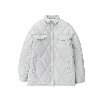 Check Jacket Lapel Collar Casual Cotton Jacket Warm