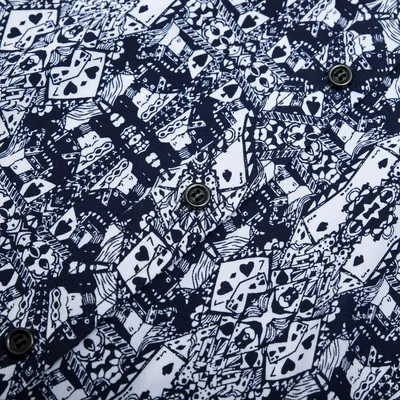 Cotton Shirt Men's Poker King Print