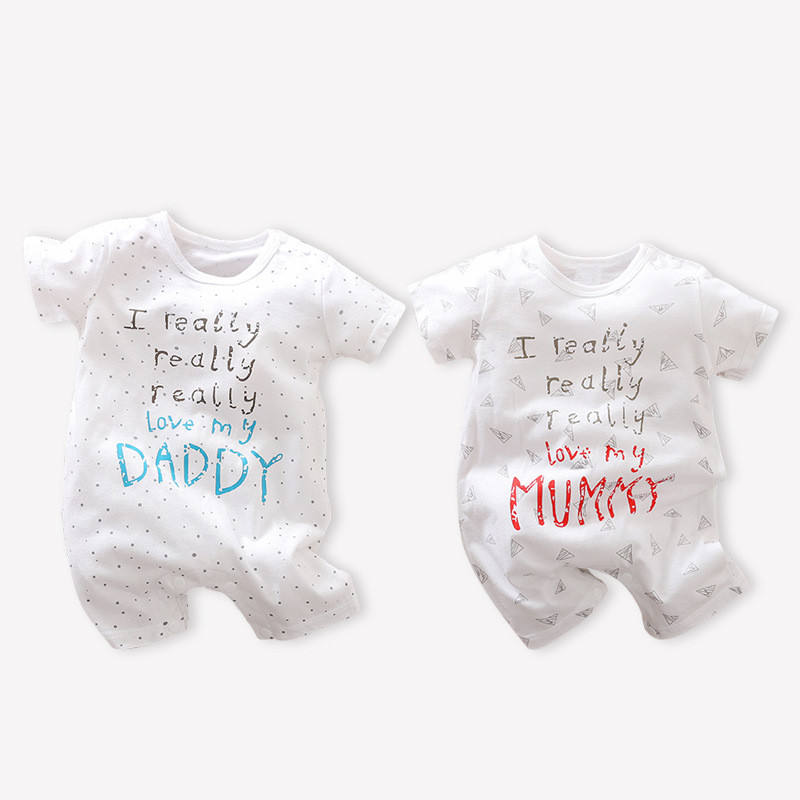 Baby jumpsuit with short sleeves