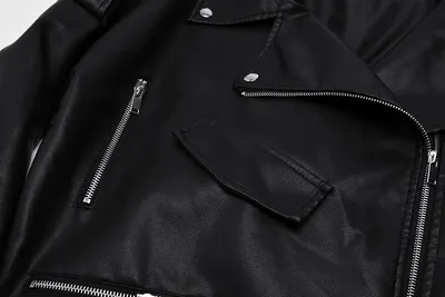 Women Loose Belt Casual Bike Jacket