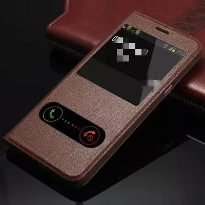 Clamshell leather phone protective leather case