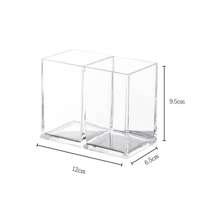 1, 2, 3 Pack Clear Acrylic Cosmetic Pencil Pen Holder Cup, Clear Makeup Brush Holder, Desk Acrylic Brushes Storage