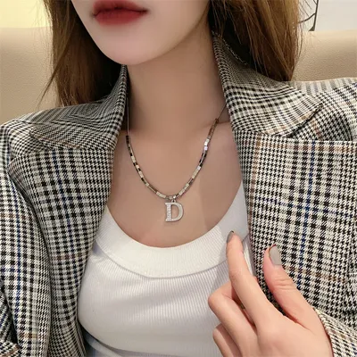 Letter D Square Sweater Chain Women
