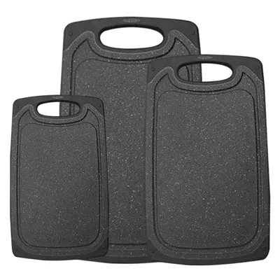 Chopping Board Set Of 3 Small To Large Chopping Board Kitchens Non-Slip Black