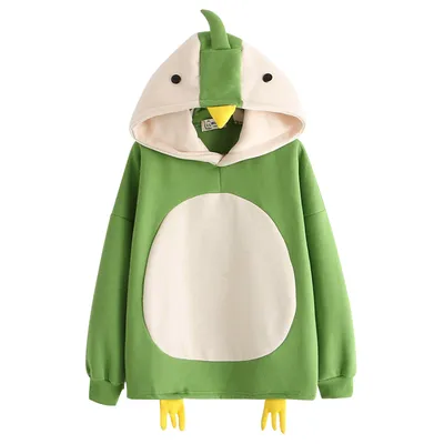 Cartoon Cute Chick Plus Velvet Long-sleeved Hooded Sweater Women