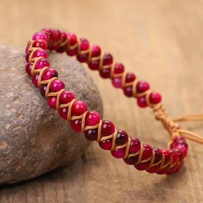 New Style Double-layer Stone Winding Bracelet Handmade