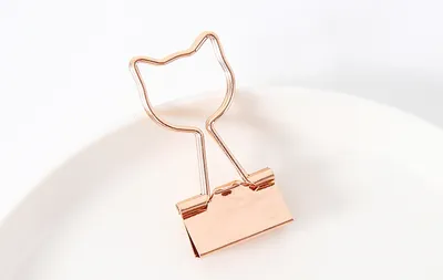 Creative Plating Gold Small Clip Office Style Long Tail Metal