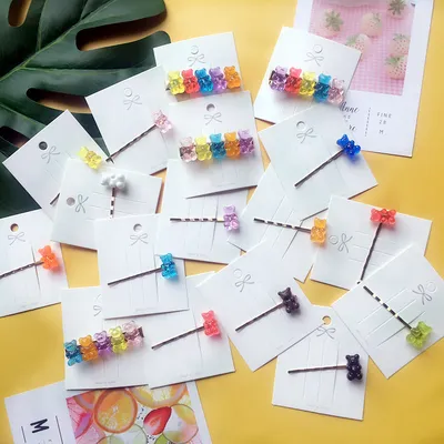 Acrylic Jelly Bear Candy Color Hair Clip