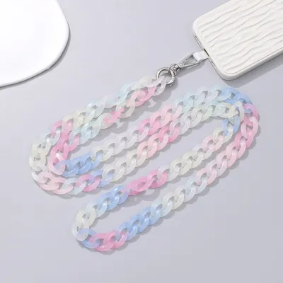 Mixed Color Colored Acrylic Crossbody Chain